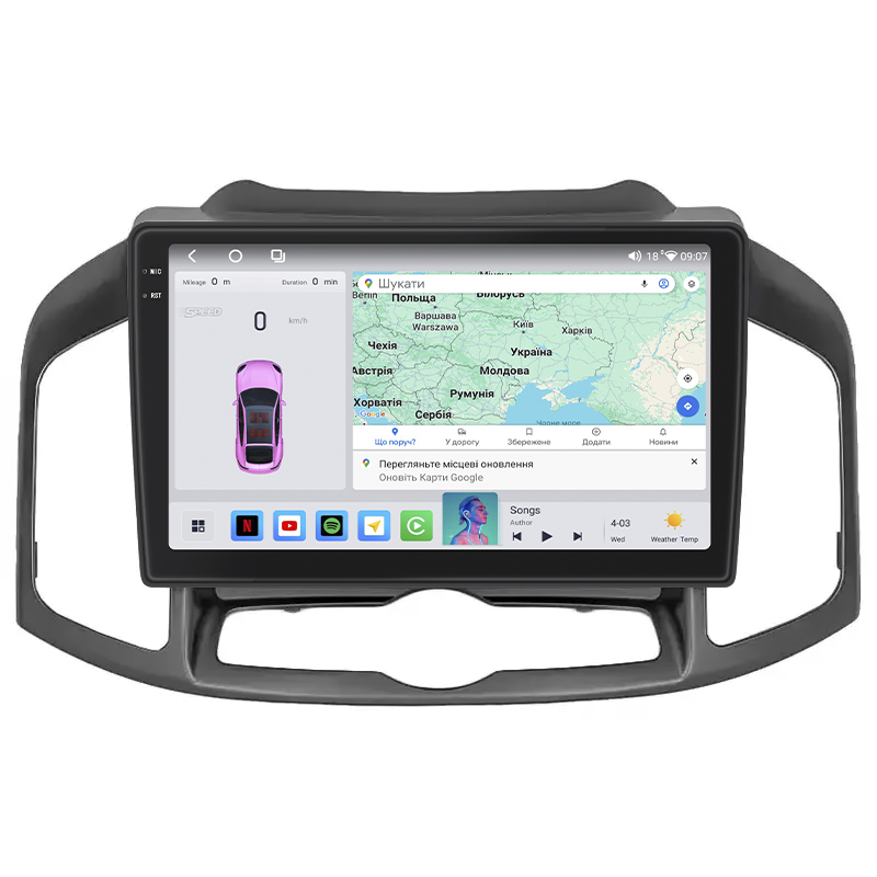 Штатная магнитола Lesko для Chevrolet Captiva I Рестайлинг 2 2013-2016 экран 10" 4/64 QLED CarPlay 4G Wi-Fi GPS 360 Prime