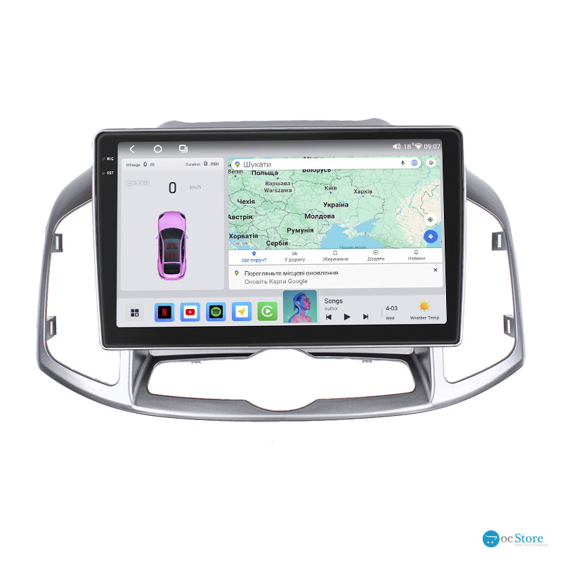 Штатная магнитола Lesko для Chevrolet Captiva I Рестайлинг 2011-2013 экран 10" 4/64 QLED CarPlay 4G Wi-Fi GPS 360 Prime