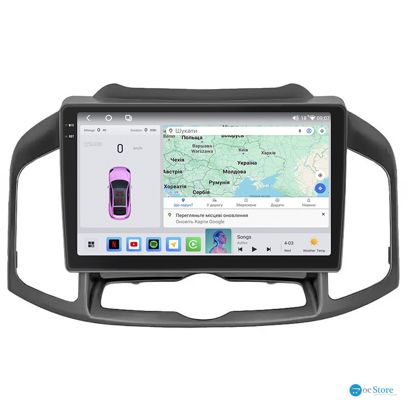 Штатная магнитола Lesko для Chevrolet Captiva I Рестайлинг 3 2015-2018 экран 10" 4/64 QLED CarPlay 4G Wi-Fi GPS 360 Prime