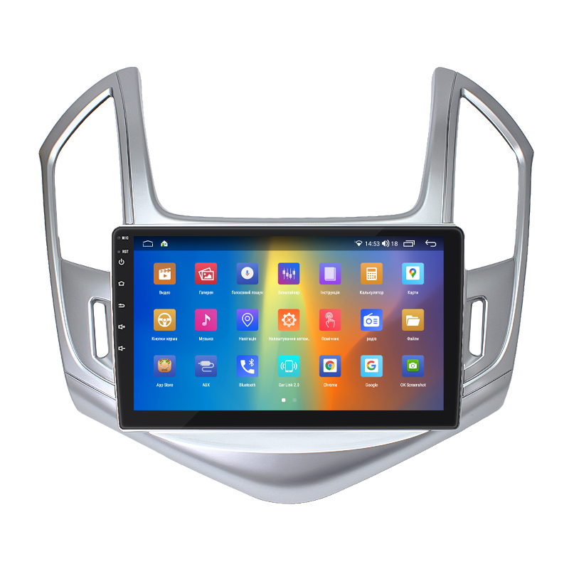 Штатная магнитола Lesko для Chevrolet Cruze I Рестайлинг 2012-2016 экран 9" 4/64Gb CarPlay 4G Wi-Fi GPS Prime