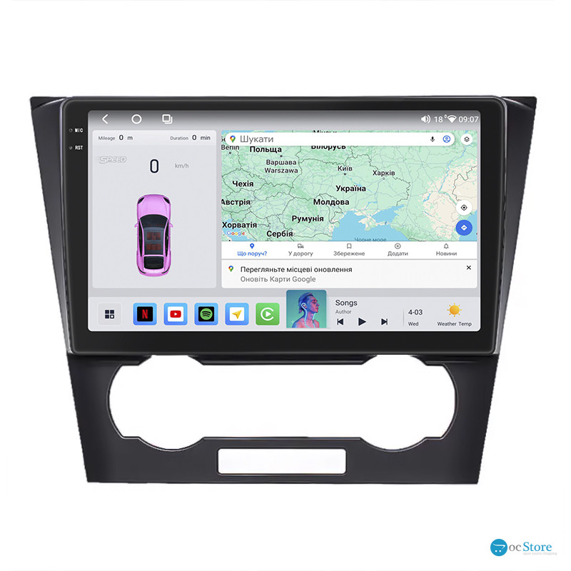 Штатная магнитола Lesko для Chevrolet Epica V250 2006-2009 экран 9" 4/64 QLED CarPlay 4G Wi-Fi GPS 360 Prime