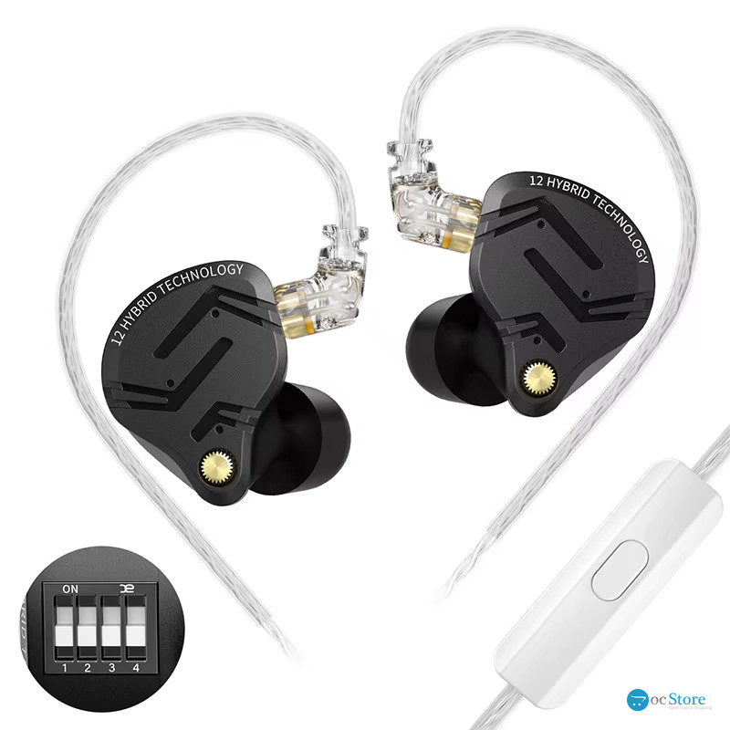 Навушники KZ ZS12 Pro X Tuning з мікрофоном black