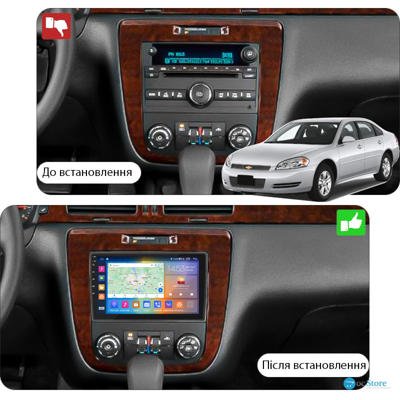 Штатная магнитола Lesko для Chevrolet Silverado II (GMT900) 2007-2013 экран 10" 2/32Gb CarPlay 4G Wi-Fi GPS Prime