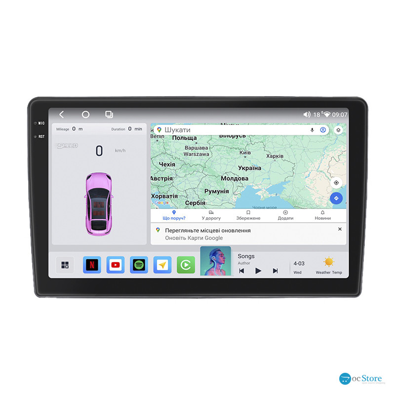 Штатная магнитола Lesko для Chevrolet Traverse I 2008-2012 экран 10" 4/64 QLED CarPlay 4G Wi-Fi GPS 360 Prime