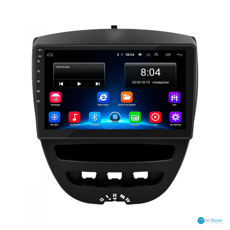 Штатная магнитола Lesko для Citroen C1 I Рестайлинг 2 2012-2014 экран 10" 2/32Gb Wi-Fi GPS Base