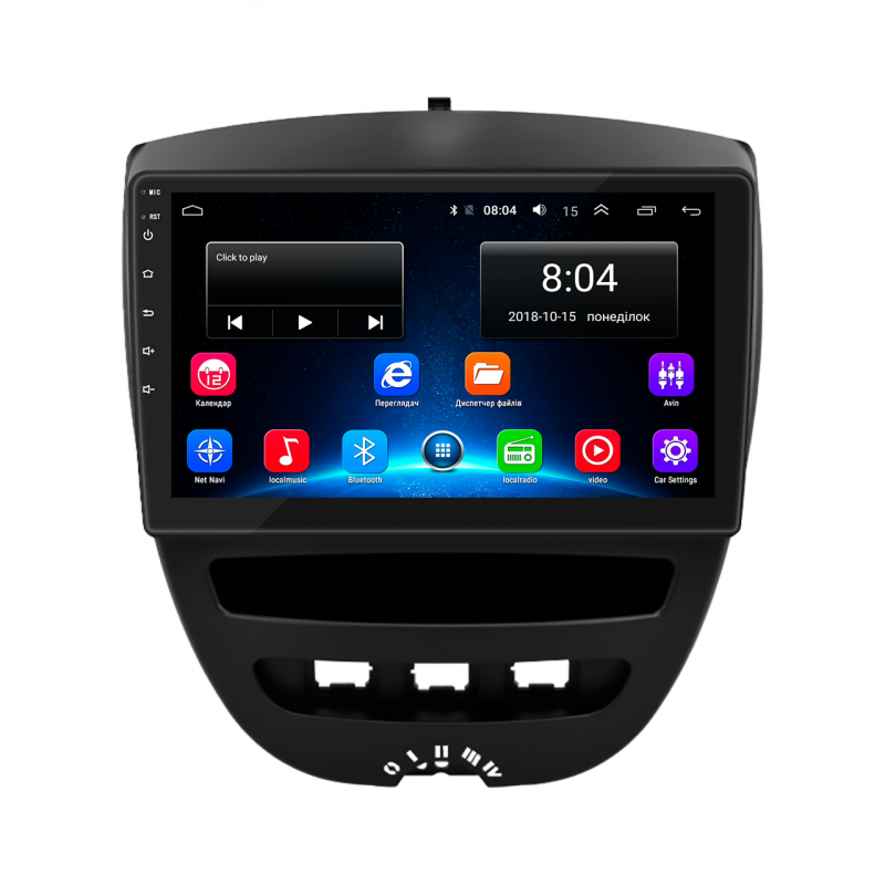 Штатная магнитола Lesko для Citroen C1 I Рестайлинг 2 2012-2014 экран 10" 2/32Gb Wi-Fi GPS Base