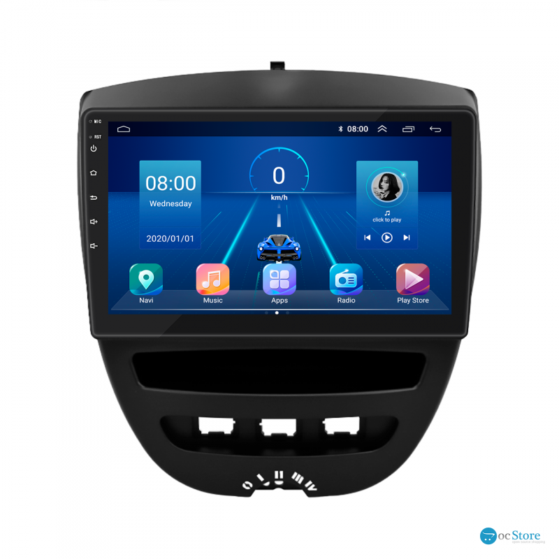 Штатная магнитола Lesko для Citroen C1 I Рестайлинг 2 2012-2014 экран 10" 2/32Gb 4G Wi-Fi GPS Top
