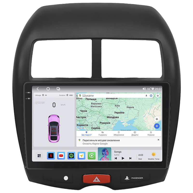 Штатная магнитола Lesko для Citroen C4 Aircross  2012-2017 экран 10" 4/64 QLED CarPlay 4G Wi-Fi GPS 360 Prime