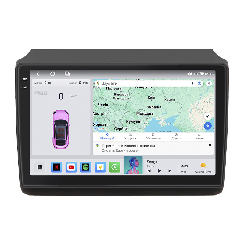 Штатная магнитола Lesko для Citroen Jumper II Рестайлинг 2011-н.в. экран 9" 4/64 QLED CarPlay 4G Wi-Fi GPS 360 Prime