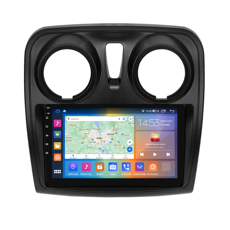 Штатная магнитола Lesko для Dacia Dokker I 2012-2017 экран 9" 4/64Gb CarPlay 4G Wi-Fi GPS Prime