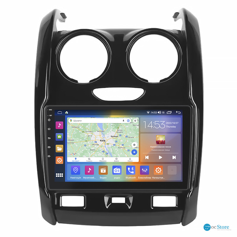 Штатная магнитола Lesko для Dacia Duster II 2017-2021 экран 9" 4/64Gb CarPlay 4G Wi-Fi GPS Prime