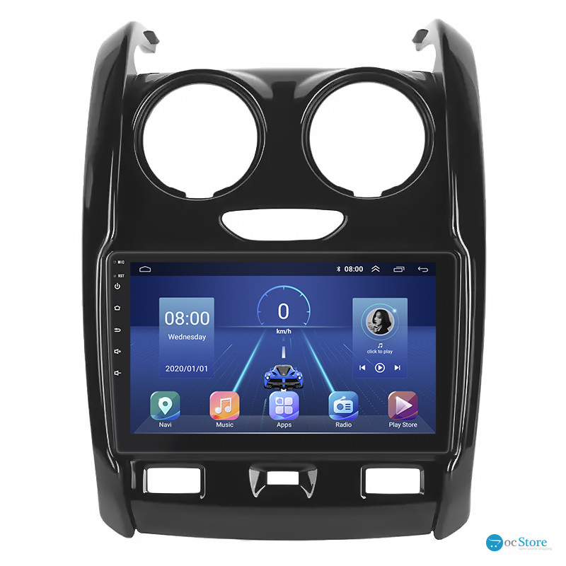 Штатная магнитола Lesko для Dacia Duster II 2017-2021 экран 9" 4/64Gb 4G Wi-Fi GPS Top