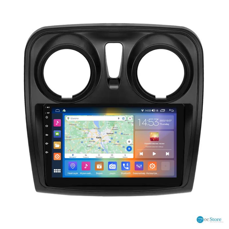 Штатная магнитола Lesko для Dacia Lodgy  2012-2017 экран 9" 4/64Gb CarPlay 4G Wi-Fi GPS Prime