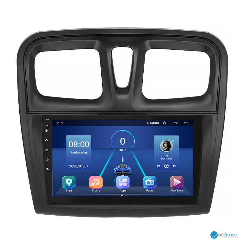 Штатная магнитола Lesko для Dacia Logan II Рестайлинг 2016-2020 экран 9" 6/128Gb 4G Wi-Fi GPS Top