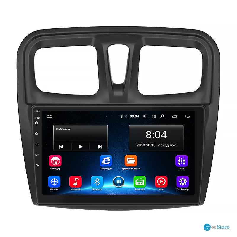 Штатная магнитола Lesko для Dacia Sandero II ver 3 2012-2016 экран 10" 2/32Gb Wi-Fi GPS Base