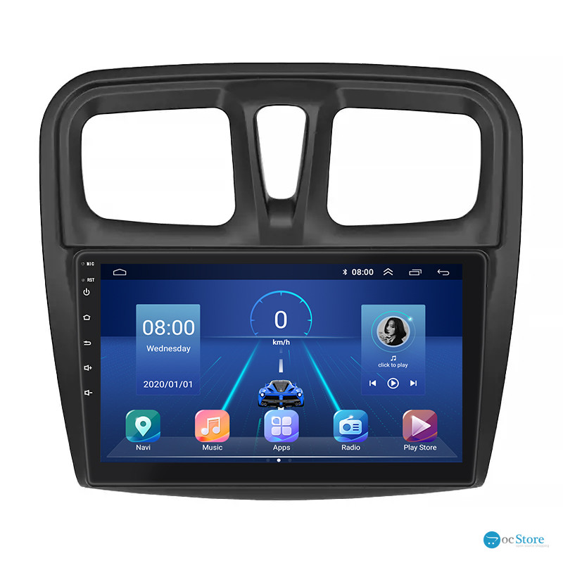 Штатная магнитола Lesko для Dacia Sandero II ver 3 2012-2016 экран 10" 2/32Gb 4G Wi-Fi GPS Top