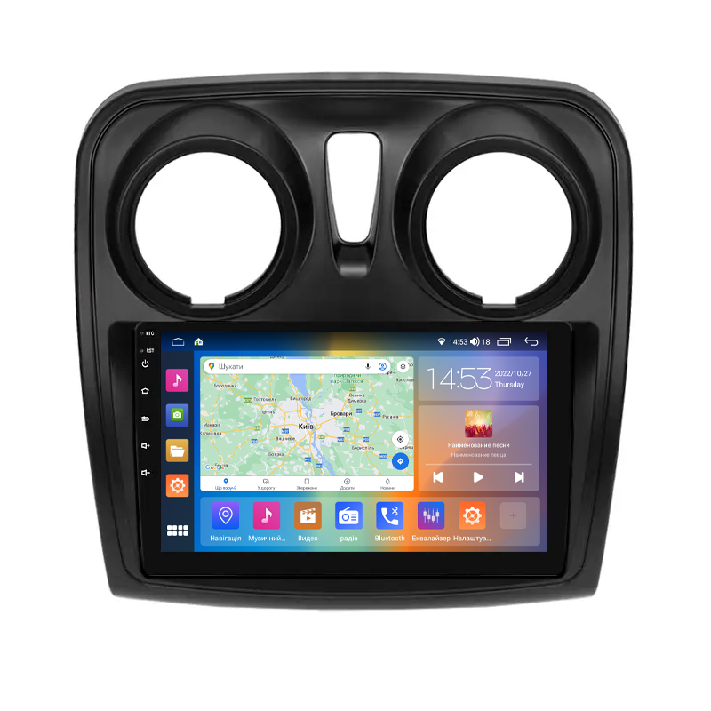 Штатная магнитола Lesko для Dacia Sandero II Рестайлинг 2016-2020 экран 9" 2/32Gb CarPlay 4G Wi-Fi GPS Prime