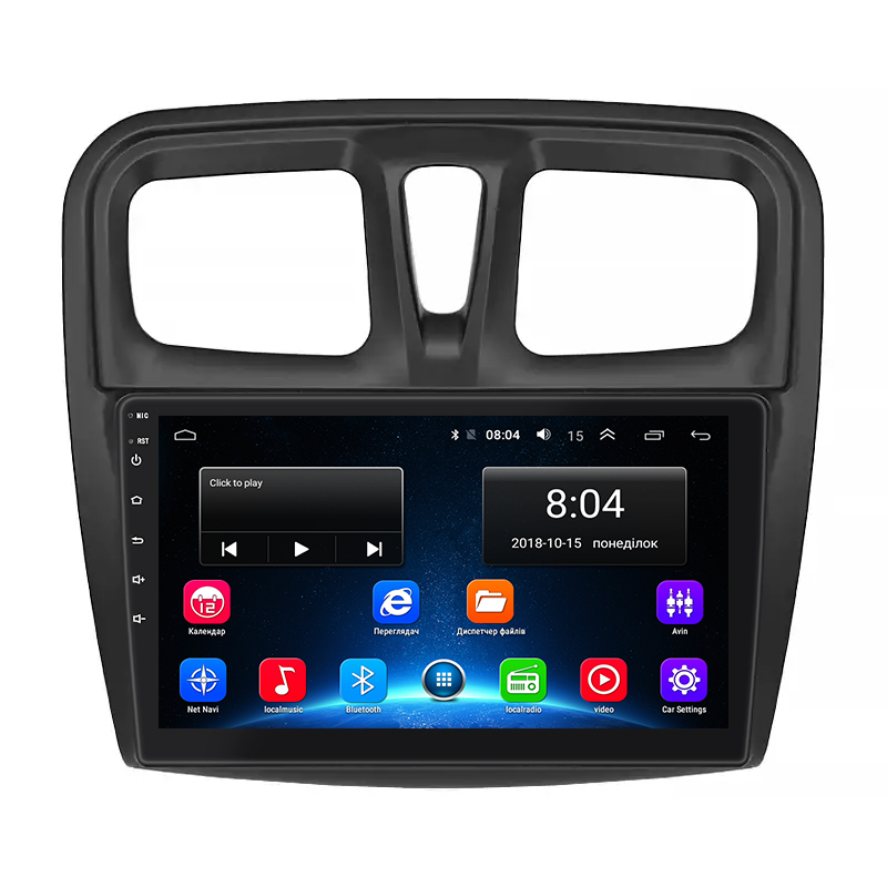 Штатная магнитола Lesko для Dacia Sandero II Рестайлинг ver 3 2016-2020 экран 10" 2/32Gb Wi-Fi GPS Base