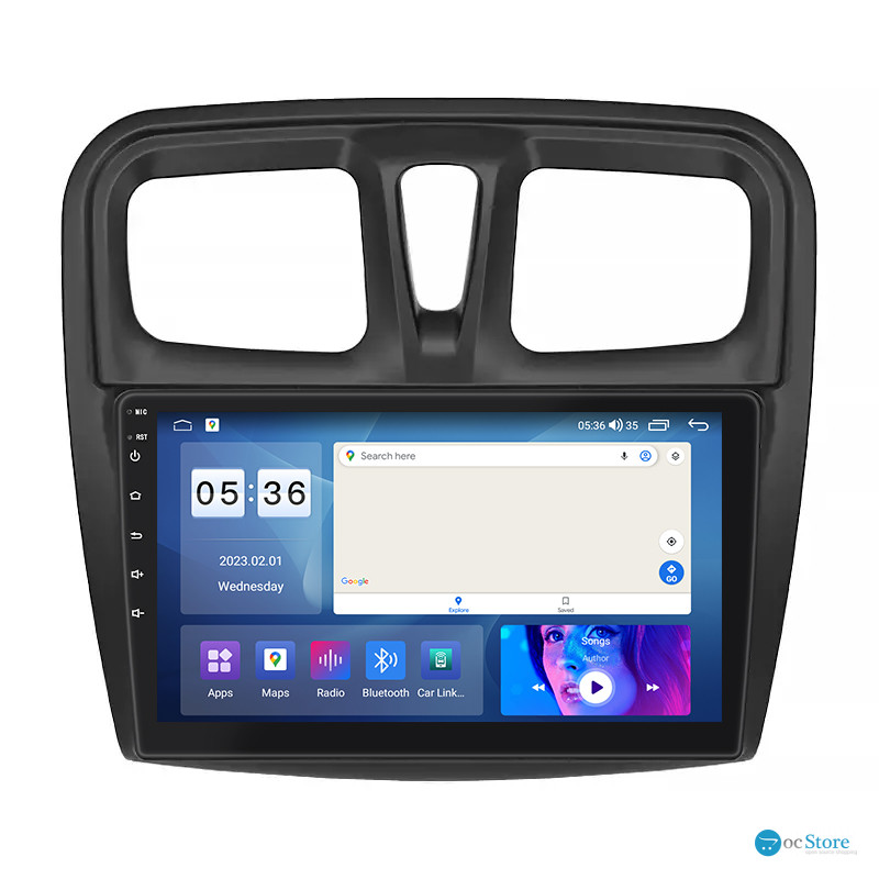 Штатная магнитола Lesko для Dacia Sandero II Рестайлинг ver 3 2016-2020 экран 10" 2/32Gb CarPlay 4G Wi-Fi GPS Prime