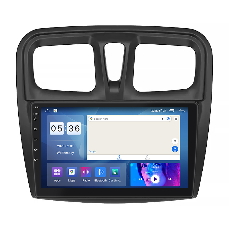 Штатная магнитола Lesko для Dacia Sandero II Рестайлинг ver 3 2016-2020 экран 10" 4/64Gb CarPlay 4G Wi-Fi GPS Prime