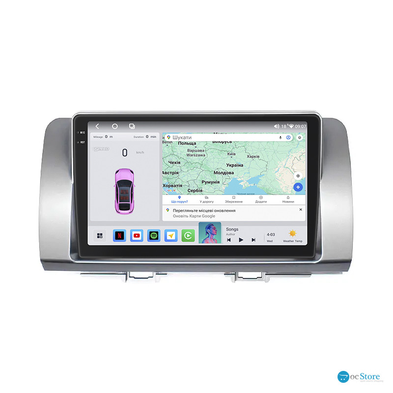 Штатная магнитола Lesko для Daihatsu Materia  2006-2013 экран 9" 4/64 QLED CarPlay 4G Wi-Fi GPS 360 Prime