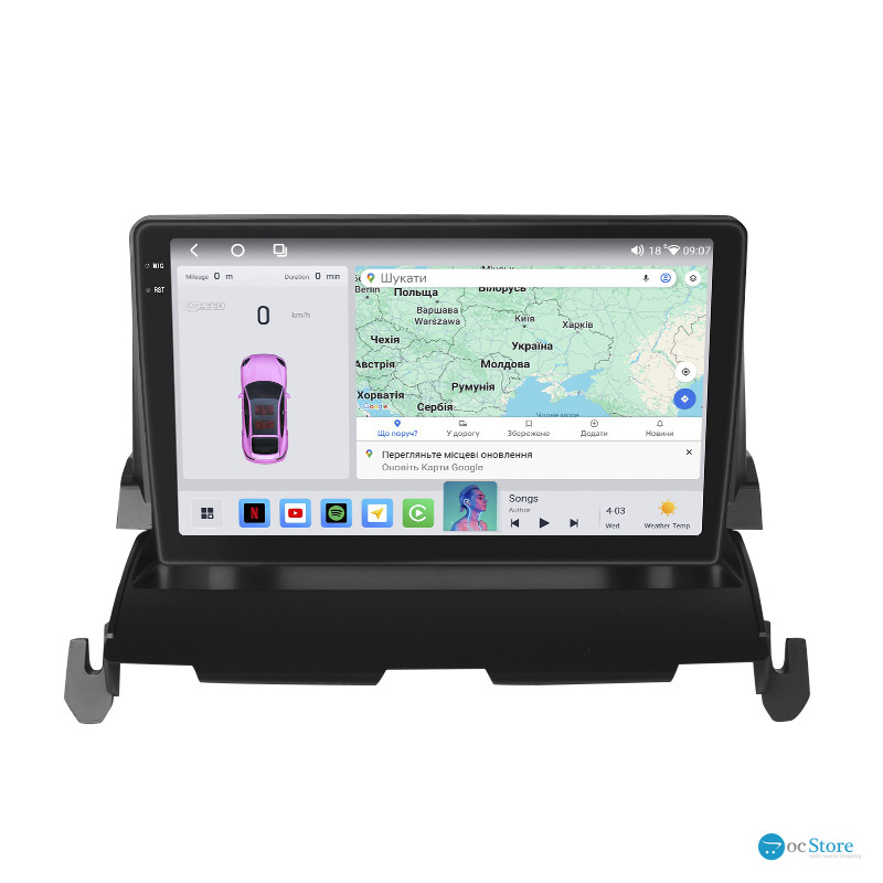 Штатная магнитола Lesko для Dodge Journey I 2007-2011 экран 9" 4/64 QLED CarPlay 4G Wi-Fi GPS 360 Prime
