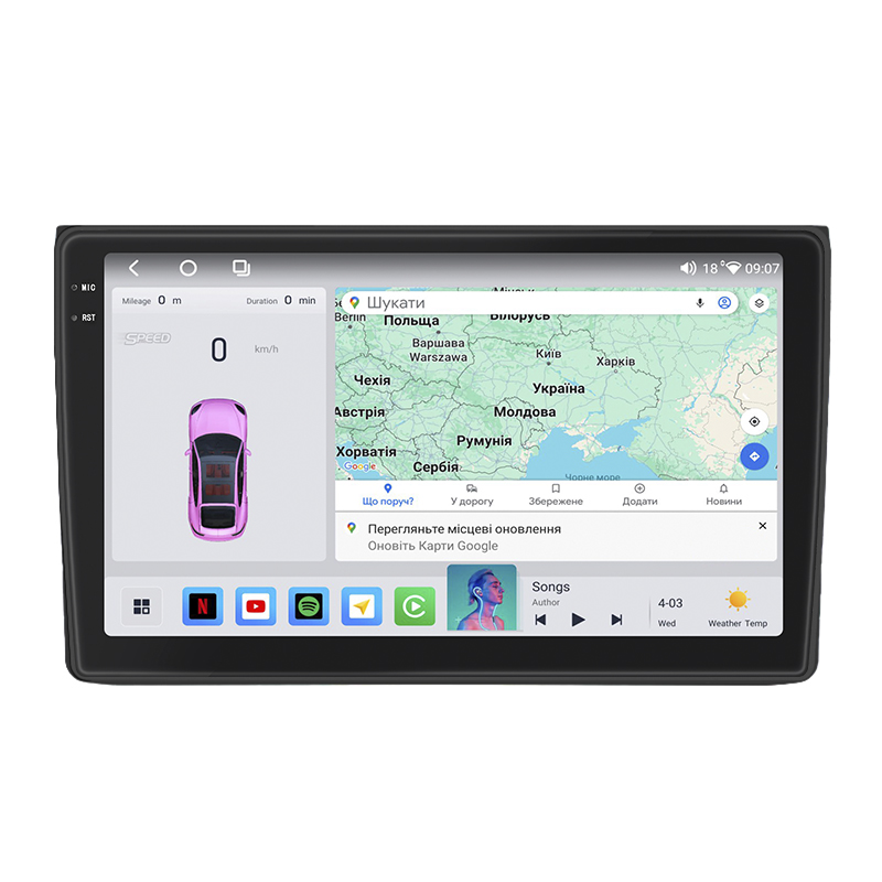 Штатная магнитола Lesko для Fiat Ducato II 2006-2011 экран 9" 4/64 QLED CarPlay 4G Wi-Fi GPS 360 Prime
