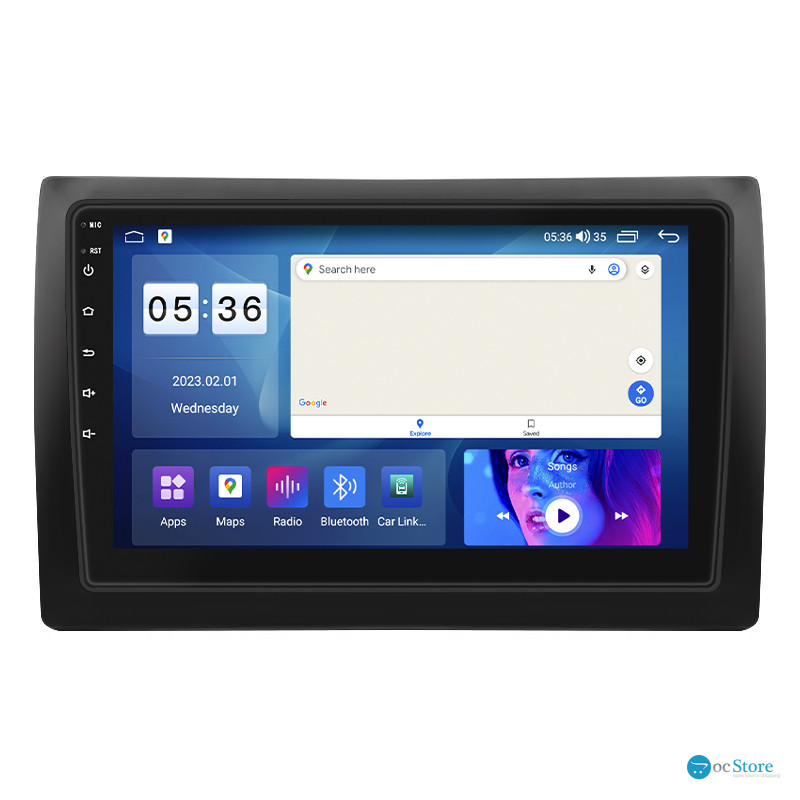 Штатная магнитола Lesko для Fiat Stilo  2001-2007 экран 9" 2/32Gb CarPlay 4G Wi-Fi GPS Prime