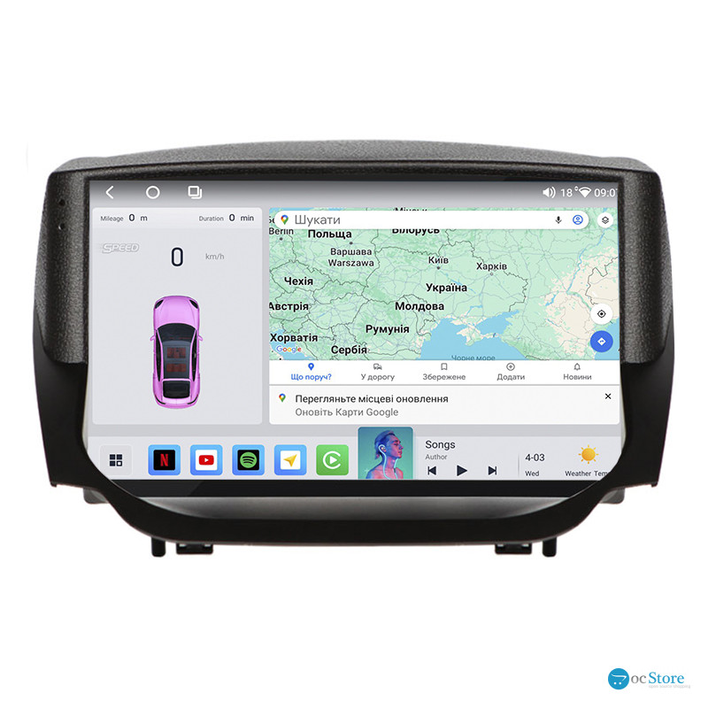 Штатная магнитола Lesko для Ford EcoSport I 2014-2018 экран 9" 4/64 QLED CarPlay 4G Wi-Fi GPS 360 Prime