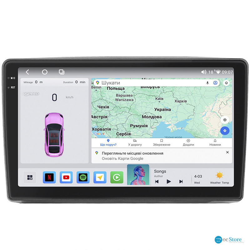 Штатная магнитола Lesko для Ford Escape I 2000-2004 экран 9" 4/64 QLED CarPlay 4G Wi-Fi GPS 360 Prime