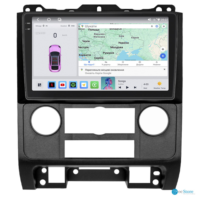 Штатная магнитола Lesko для Ford Escape I Рестайлинг 2 2007-2012 экран 9" 4/64 QLED CarPlay 4G Wi-Fi GPS 360 Prime