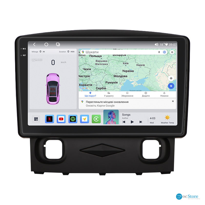 Штатная магнитола Lesko для Ford Escape II 2007-2012 экран 9" 4/64 QLED CarPlay 4G Wi-Fi GPS 360 Prime