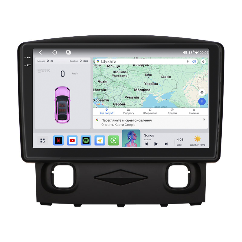 Штатная магнитола Lesko для Ford Escape II 2007-2012 экран 9" 4/64 QLED CarPlay 4G Wi-Fi GPS 360 Prime