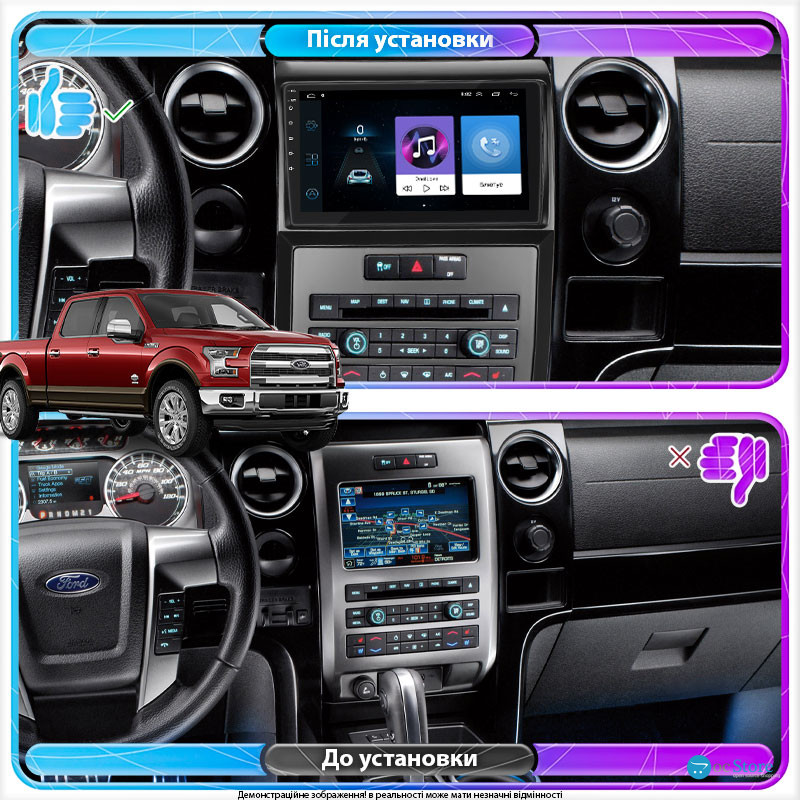 Штатная магнитола Lesko для Ford F-150 XII 2008-2014 экран 9" 1/16Gb Wi-Fi GPS Base