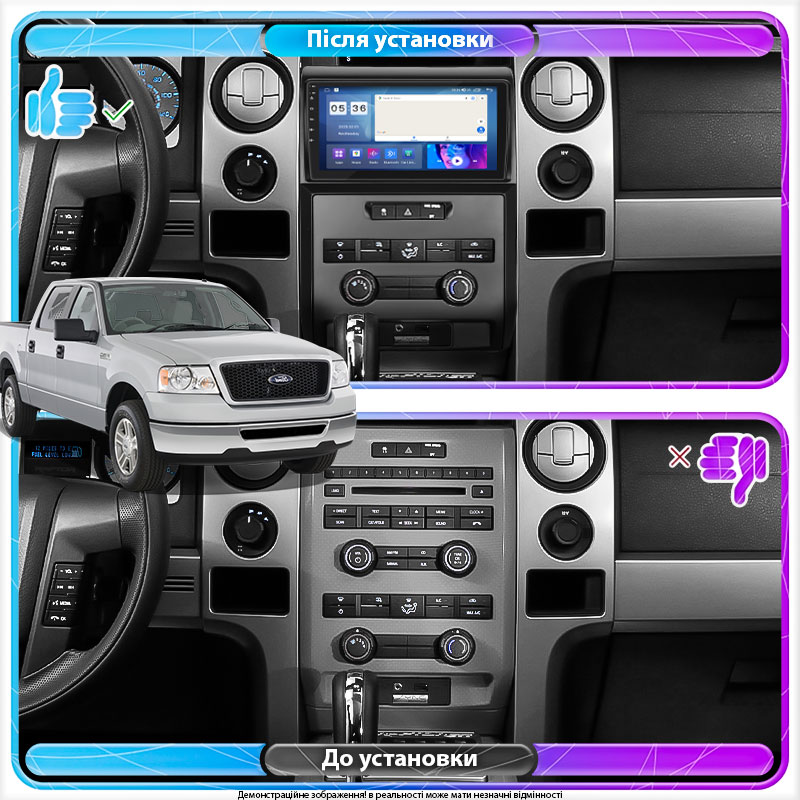 Штатная магнитола Lesko для Ford F-150 XII Auto AC 2008-2014 экран 9" 2/32Gb CarPlay 4G Wi-Fi GPS Prime