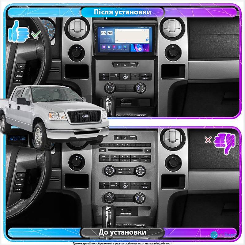 Штатная магнитола Lesko для Ford F-150 XII Auto AC 2008-2014 экран 9" 4/64Gb CarPlay 4G Wi-Fi GPS Prime
