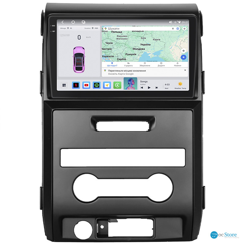 Штатная магнитола Lesko для Ford F-150 XII Auto AC 2008-2014 экран 9" 4/64 QLED CarPlay 4G Wi-Fi GPS 360 Prime