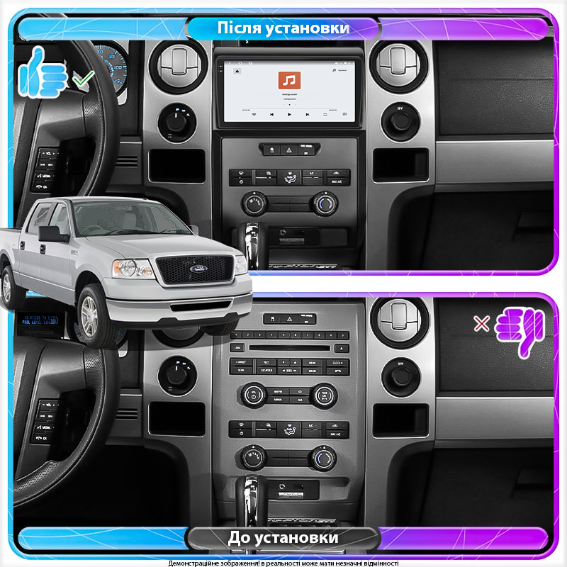 Штатная магнитола Lesko для Ford F-150 XII Auto AC 2008-2014 экран 9" 4/64 QLED CarPlay 4G Wi-Fi GPS 360 Prime