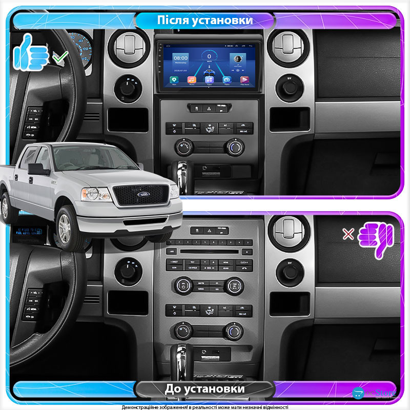 Штатная магнитола Lesko для Ford F-150 XII Auto AC 2008-2014 экран 9" 4/64Gb 4G Wi-Fi GPS Top