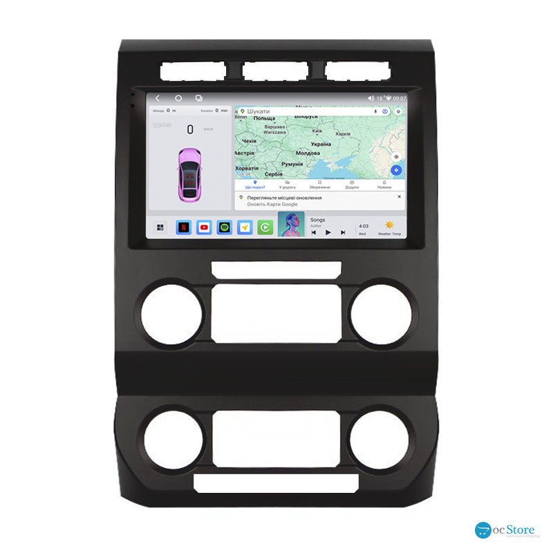 Штатная магнитола Lesko для Ford F-150 XIII type B 2014-2018 экран 9" 4/64 QLED CarPlay 4G Wi-Fi GPS 360 Prime