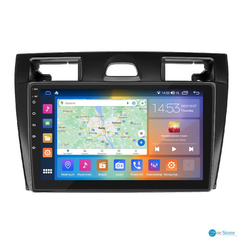 Штатная магнитола Lesko для Ford Fiesta Mk5 2002-2008 экран 9" 2/32Gb CarPlay 4G Wi-Fi GPS Prime
