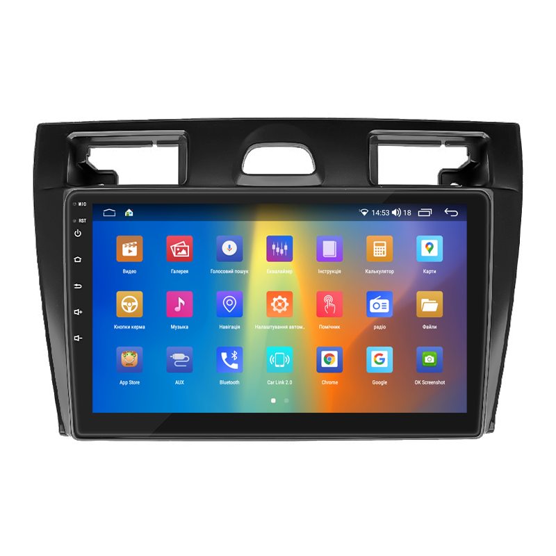 Штатная магнитола Lesko для Ford Fiesta Mk5 2002-2008 экран 9" 4/64Gb CarPlay 4G Wi-Fi GPS Prime