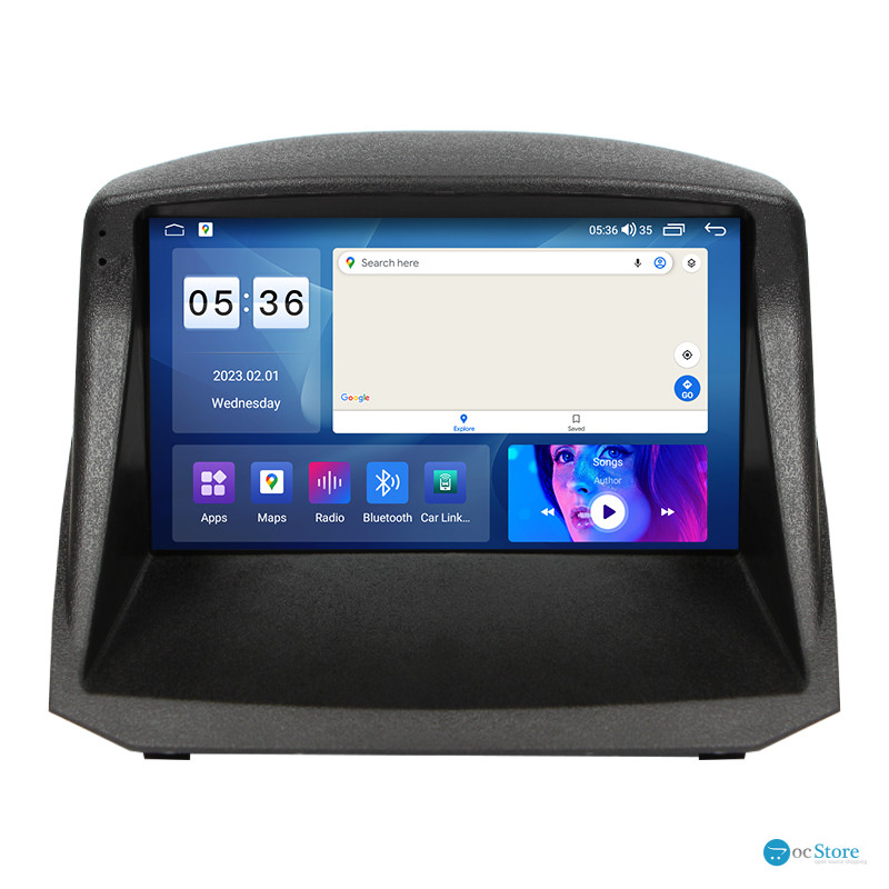 Штатная магнитола Lesko для Ford Fiesta Mk6 2008-2013 экран 9" 4/64Gb CarPlay 4G Wi-Fi GPS Prime