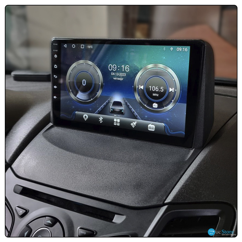 Штатная магнитола Lesko для Ford Fiesta Mk6 Рестайлинг 2012-2019 экран 9" 2/32Gb Wi-Fi GPS Base
