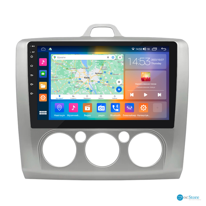 Штатная магнитола Lesko для Ford Focus II (North America) 2007-2010 экран 9" 4/64Gb CarPlay 4G Wi-Fi GPS Prime