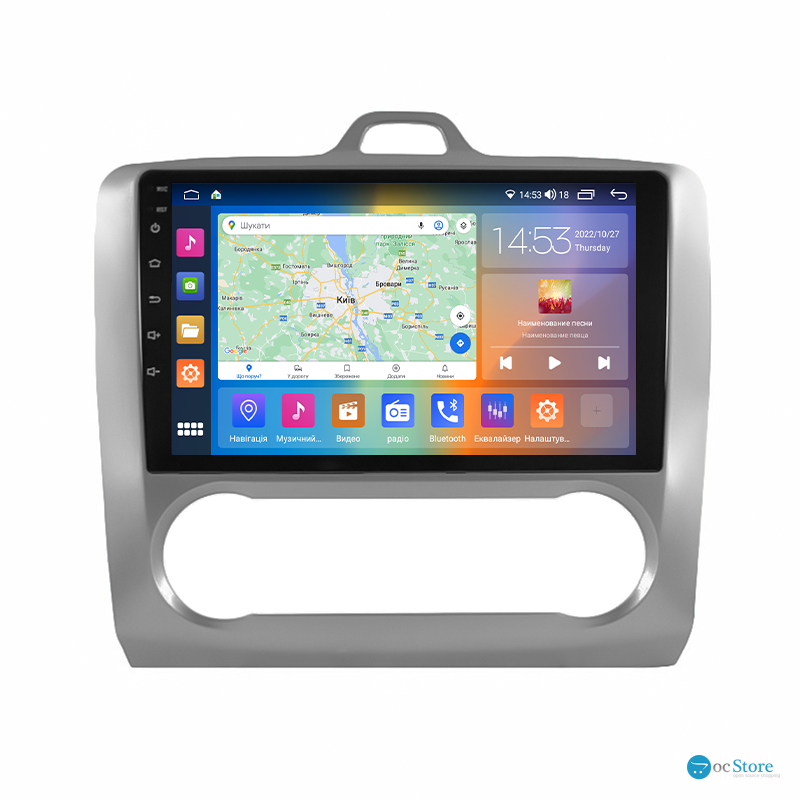 Штатная магнитола Lesko для Ford Focus II 2004-2008 экран 9" 4/64Gb CarPlay 4G Wi-Fi GPS Prime