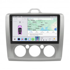 Штатная магнитола Lesko для Ford Focus II Рестайлинг 2007-2011 экран 9" 4/64 QLED CarPlay 4G Wi-Fi GPS 360 Prime