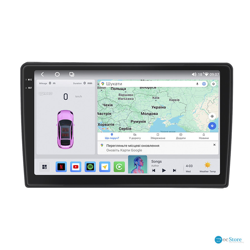 Штатная магнитола Lesko для Ford Kuga I 2008-2013 экран 9" 4/64 QLED CarPlay 4G Wi-Fi GPS 360 Prime
