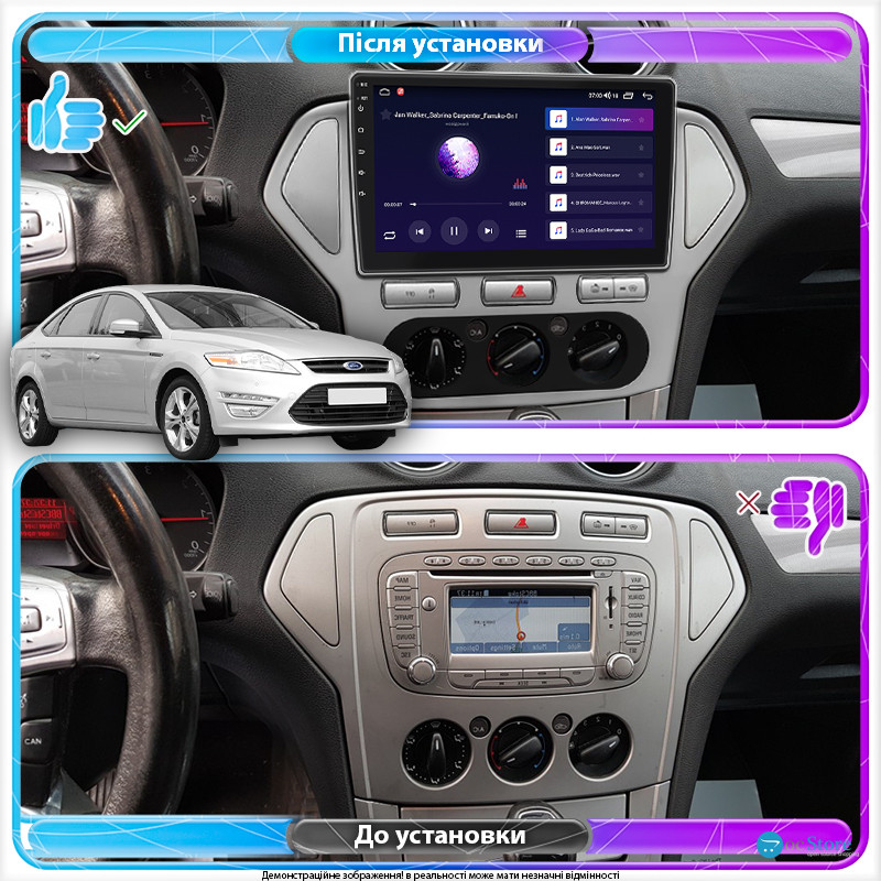 Штатная магнитола Lesko для Ford Mondeo IV 2006-2010 экран 10" 2/32Gb Wi-Fi GPS Base