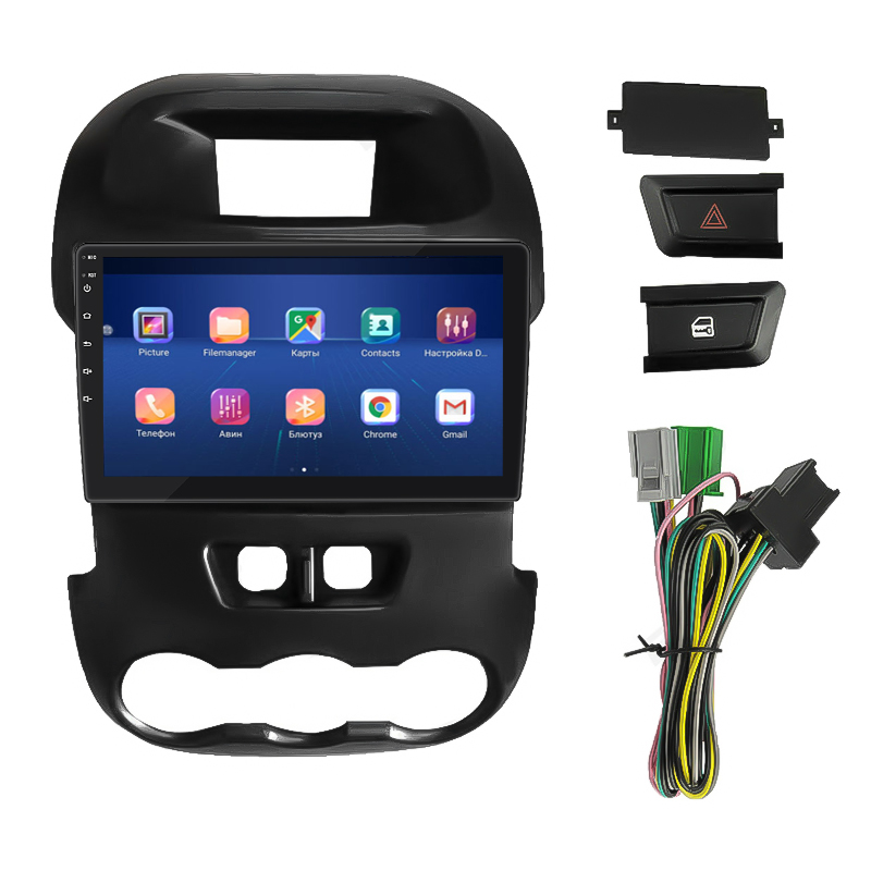 Штатная магнитола Lesko для Ford Ranger III 2011-2015 экран 9" 2/32Gb 4G Wi-Fi GPS Top